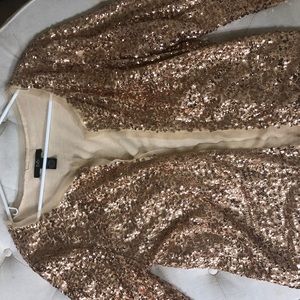 Rose gold sequin blazer